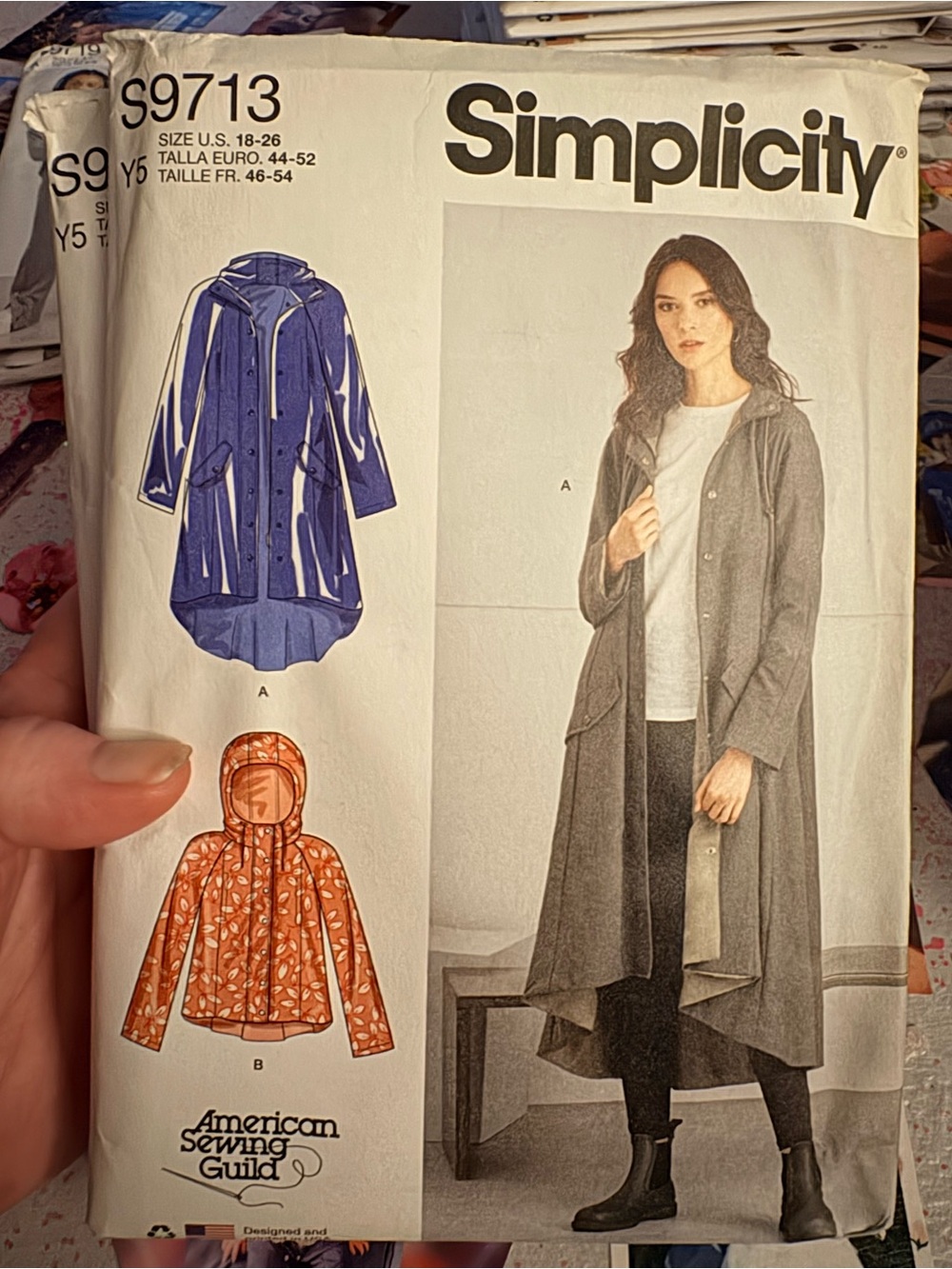 BN UNCUT SIMPLICITY 9713 Y5 PLUS SIZE SEWING PATTERNS COATS